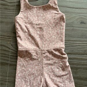 Floral Pink Sleeveless gymnastics leotard